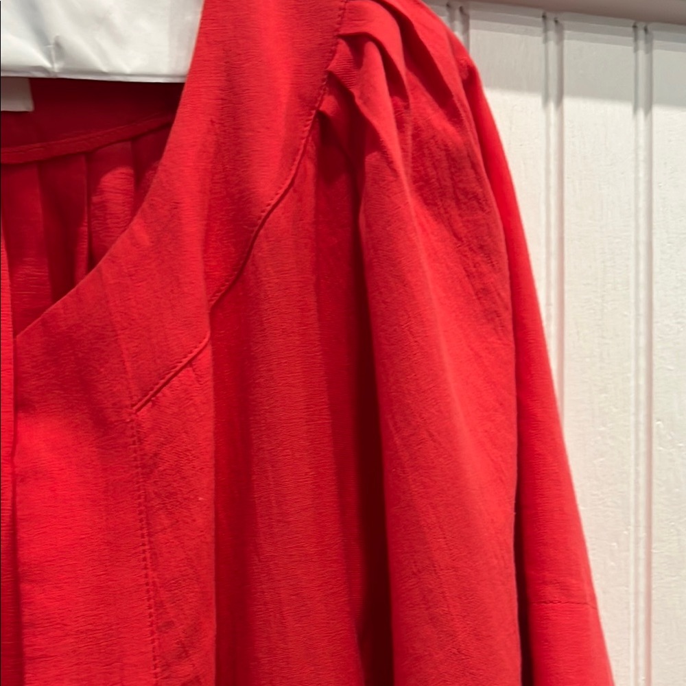 Pomander Place Red Flutter Sleeve Midi Dress - Picture 2 of 7